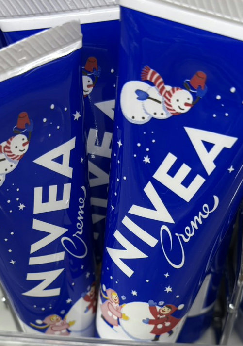 NIVEA cream blue tube with winter illustration