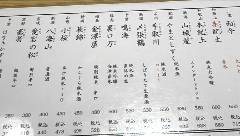 Premium Japanese sake menu at Sushi & Oden Ninoya Daemon Tokyo – curated selection of regional sake varieties from across Japan, perfect pairing with sushi and oden.