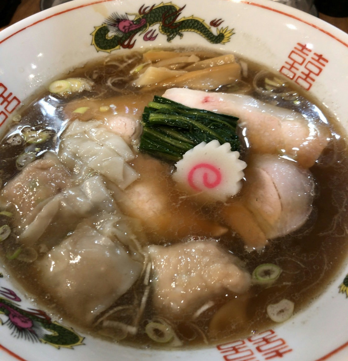 A bowl of shoyu ramen with thick chewy noodles served at MEN Kurai in Hamamatsucho, Tokyo.