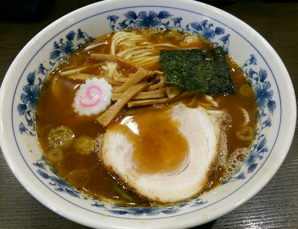 A bowl of chuka soba shoyu ramen served at Higashi-Ikebukuro Taishoken Minami-Ikebukuro in Tokyo.