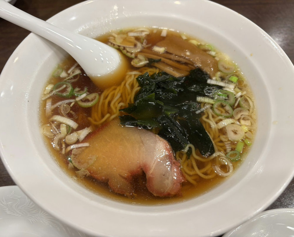 A bowl of shoyu ramen served at Chuka Naruki, a long-established Chinese restaurant in Kawasaki.