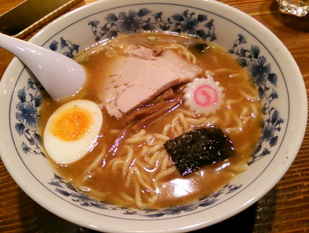 A bowl of chuka soba shoyu ramen served at Ochanomizu Taishoken in Tokyo.